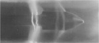 Визуализация импульсным объемным разрядом надкалиберного обтекателя в трансзвуковом потоке